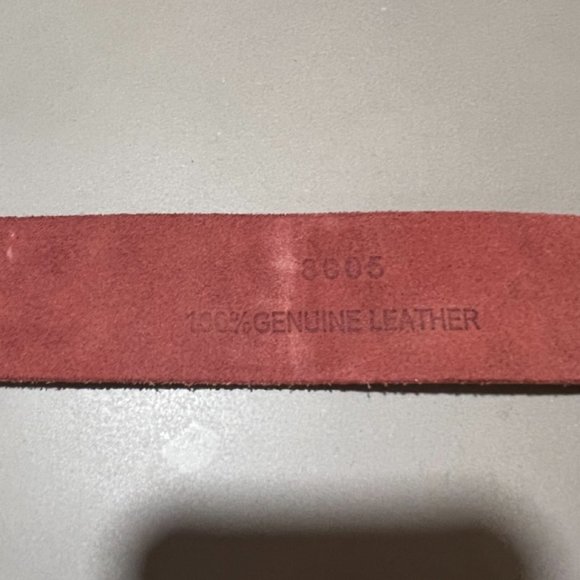 New Vintage Falari Red Leather Belt W Buckle - Picture 4 of 11